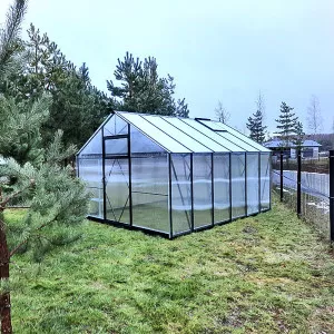 ROA Classic EHLB 3.0 melegház, oranzséria típusú, hőkezelt acélból és 8 mm-es celluláris polikarbonátból, rendkívül ellenálló
