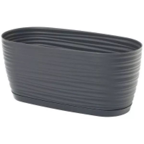 Virágláda tálkával  Sahara Petit kerek 27 szürke