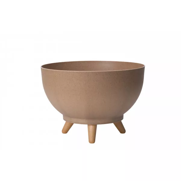 Kaspó tál lábakkal Satina Eco Wood 24 barna
