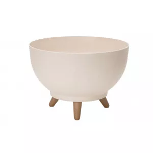 Kaspó tál lábakkal Satina Eco Wood 24 fehér