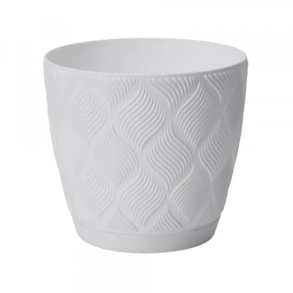 Kaspó Flow Petit Eco Wood 13 fehér