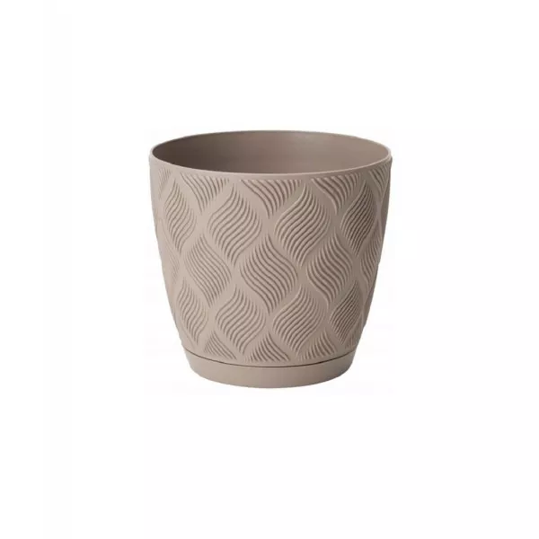 Kaspó alátéttel Flow Petit Eco Recycled 17 barna 