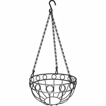 Függesztett, acél virágtartó, lánccal 25,4 cm x 53,5 cm