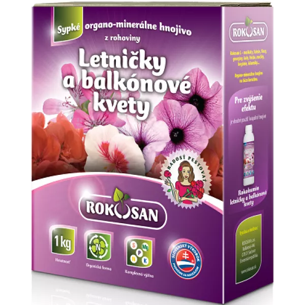 Szerves szilárd trágya egynyári és balkonvirágok számára Rokosan