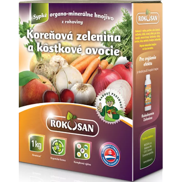 Szerves szilárd trágya gyökérnövények és csonthéjasok számára Rokosan